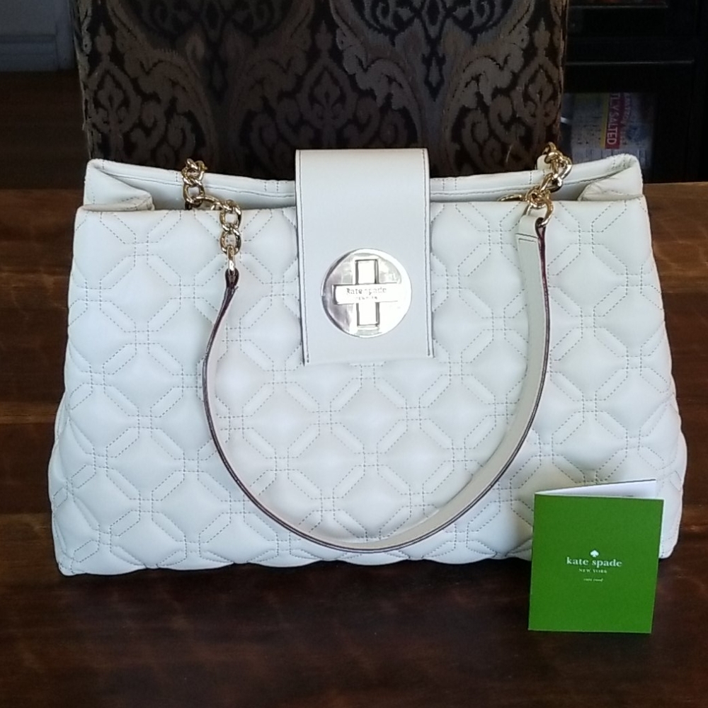 Kate Spade Elena Astor Court Shoulder Bag Stone - Picture 7 of 7